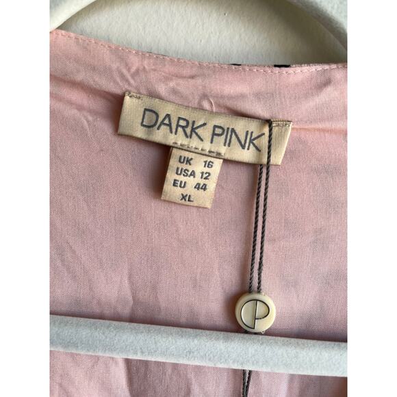 Dark Pink Butterfly Ruffle Pink Black Cheetah Floral Pink Midi Dress 12 NWT $103 - Picture 11 of 16